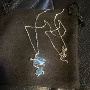 Silver Turtle Pendant Necklace